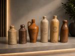 Antique Stoneware Bottles Collection Victorian Ginger Beer Brewery Pottery 7