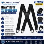 Heavy Duty Elastic Suspenders for Men Trouser Pants Braces Strap Work Belt UK