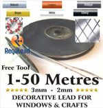 3mm 2mm Self adhesive window lead strip glass crafts 2 strand REGALEAD