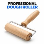 WOODEN T SHAPED DOUGH ROLLER NON STICK PIZZA PIE COOKIE PASTRY ROLLING PIN HOME