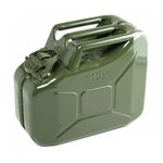 Steel 10L Jerry Can for Petrol or Diesel Fuel - Green