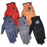 SG Men Colored 100% Cabretta leather golf gloves Black Blue Grey Red Yellow Gold