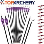 12PCS Archery 32'' Carbon Arrows Spine 350 Recurve/Compound Bow Target Hunting