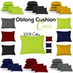 Oblong/Rectangular Cushion Cover Plain Dyed 100%Cotton Home Sofa decor 6 Colours