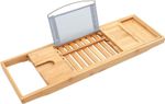 WOODEN BAMBOO BATH CADDY TRAY BATHTUB BOARD BATH SHELF WINE TABLET HOLDER RACK