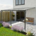 3.0x4.5m (10x15') Aluminium Gazebo - Lean-to Pergola Carport, Polycarbonate Roof