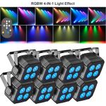 Par Can Lights 80W 4LED RGBW 4in1 Uplighter DMX DJ Party Disco Stage Wash Lights