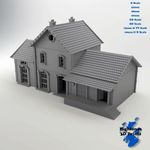 French Train Station WW2 Building Tabletop Gaming Railway 3DPrint