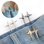 1-Pair Adjustable Jeans Button Clips – No-Sew Waist Tightener for Pants & Skirts