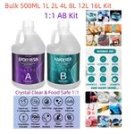 Crystal Clear Epoxy Resin -Bulk 500ML 1L 2L 4L 8L 12L 16L Kit - 1:1 AB Glue