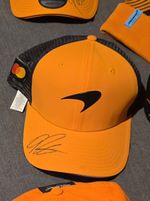 McLaren Autographed Formula 1 Orange Cap - Motor Sport Caps & Helmets 2000s