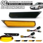 2x For Porsche 911 996 Boxster 986 Smoked Lens LED Side Indicator Repeater Light