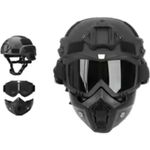 Military Tactical Full Face Helmet ABS Detachable Goggles NVG Bracket