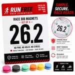 Race Bib Magnets Set of 4 No Pins Running Number Holders Marathon Triathlon