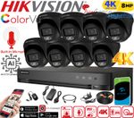 4K CCTV System 8MP Cameras Audio Night Vision Outdoor DVR Kit Hikvision ColorVu