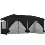 3 x 6 m Pop Up Canopy with UV50 Plus Protection Garden Gazebo with 6 Black