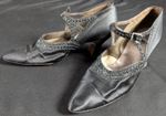 Antique / Vintage Fashion 1920s Black Silk Beaded Flapper Shoes