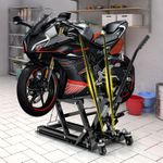 680KG Motorcycle Lift Jack Hydraulic Motorcycle Hoist-Black