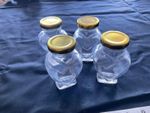 4 small decorative heart shaped wish jars with screw lids