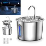 2.2L Cat Water Fountain LED Pet Dog Drinking Bowl Automatic Dispenser NEW