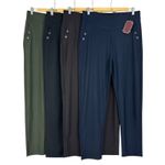 Womens Stretch Smart Pull On Regular Fit Ladies Office Work Trousers Leggings