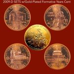 200D-D SET w/Gold-Plated Formative Years Cent - Collector's Set BU UNC