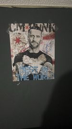CM PUNK bundle including belt, signed poster and funko pop