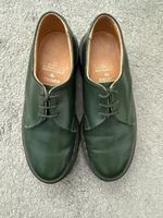 Vintage Dr Martens Solovair Made In England 3 Eye Gibson Shoes Green UK 4 Rare