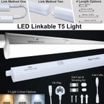 Kitchen Under Cabinet LED Linkable Strip Batten Tube Light 3 Colour Setting Plug