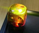 RARE Vintag DICE BAKELITE CUBE Black-Green-Cherry Red SOVIET ERA GERMANY GDR DDR