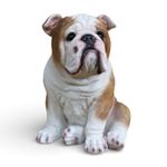 English Bulldog figurine sitting ornament sculpture home garden decoration 20cm