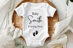 Personalised Baby Announcement Bodysuit, Vest, Coming Soon, Baby Name