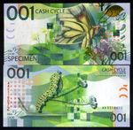 001 Cash Cycle KBA-GIORI, Test note / Specimen - Butterfly - Stunning F