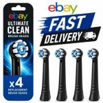 Oral-B iO Ultimate Clean Replacement Toothbrush Heads Electric Pack of 4 - Black