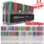 100 Gel Pen Set Metallic Pastel Glitter Gel Pens for Adult Kids Colouring Book