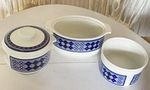 3 x Royal Doulton Lambeth Stoneware covered baking dishes, Tangier pattern Set