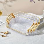 Set of 3Pcs Rectangle Serving Tray Fruit Serving Platters with Handles UK
