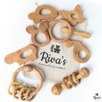 Baby Wooden teething rattle Musical & Shaker Sensory Toy Wooden teether Gift set