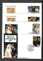 Tuvalu - Nui 1986 Royal Wedding FDI Covers x 4 -Unaddressed