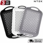 3 X Serving Tray Plastic Rubber Grip Surface Waiter Serve Food Dinner Non Slip