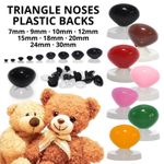 TRIANGLE NOSES with PLASTIC BACKS - Character Animal Safety Nose for Soft Toys