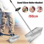 150cm Stainless Steel Beach Sand Sieve Rake Sand Scoop for Beach Treasure Huntin