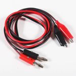 2PCS 4mm Stackable Banana Plug to Alligator Clip Test Leads 100cm Cable