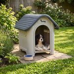 Plastic Dog Kennel Durable Weatherproof Pet House for Dogs, Cats & Small Animals