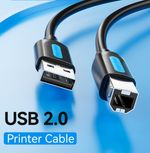 USB 2.0 High Speed Cable Printer Lead A to B Plug 24AWG  0.5m/1m/2m/3m/5m uk