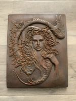 Original 1920s-30s Bronze Art Nouveau Wall Plaque Marked WMF