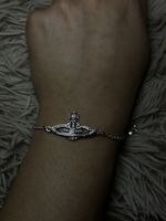 Vivienne Westwood Silver Tone Mini Bas Relief Bracelet In Original Packaging