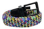 Ladies Elasticated Stretchy Belt, 1.25" Wide, Multi Colour