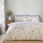 Catherine Lansfield Grasmere Floral Duvet Cover Double Quilt Bedding Set Lilac