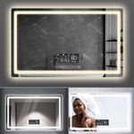 3 Color Bluetooth LED Bathroom Mirror Illuminated with Demister Motion Sensor